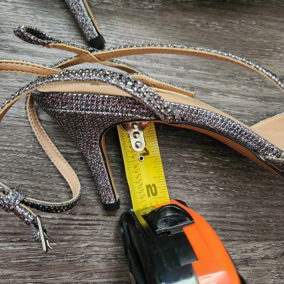 INC international concepts Lenii Silver Rhinestone strappy heels size 8.5 - Picture 4 of 5